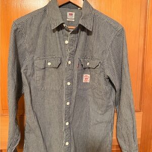 Levi's Men's Dark Striped Button Down Shirt